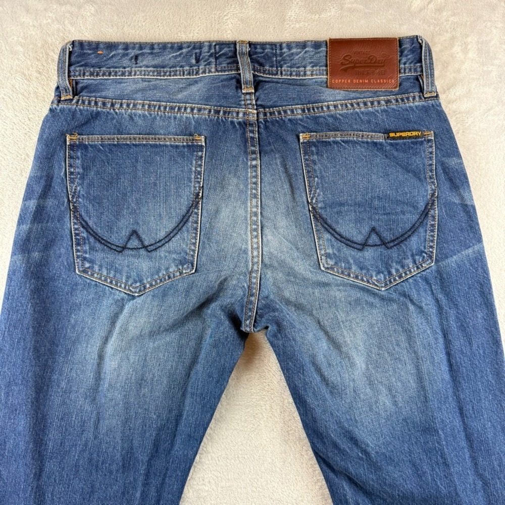 SuperDry Jeans Mens 30x30 Blue Copper Black Copperfill Loose Dark Wash Denim - Picture 4 of 12